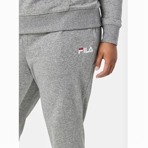 NWOT FILA Women's Cotton Solid Logo Drawstring Jogger Pant| Medium| Heather Gray